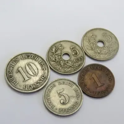 Lot of 5 coins each one over 100 years old