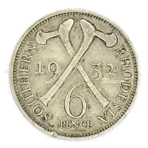 1932 Southern Rhodesia Sixpence - AU