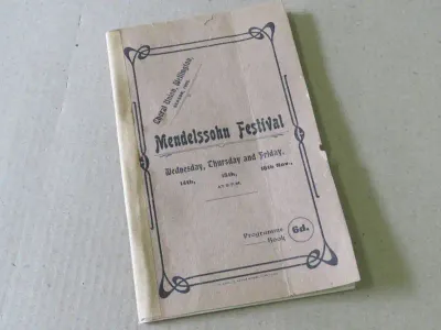 1906 Mendelssohn Festival programme - Wellington (Cape Province) - RARE
