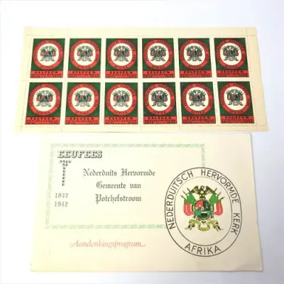 Nederduitsch Hervormde Kerk Afrika 1942 Potchefstroom Eufees program plus vol blad Eufeesfees seels