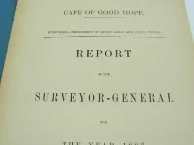 Original 1883 Report of the Surveyor General Cape of Good Hope to the houses of Parliament