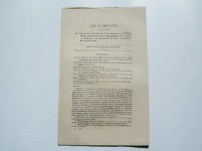 1873 Cape of Good Hope Report of the University Commissioners presented to the House of Assembly