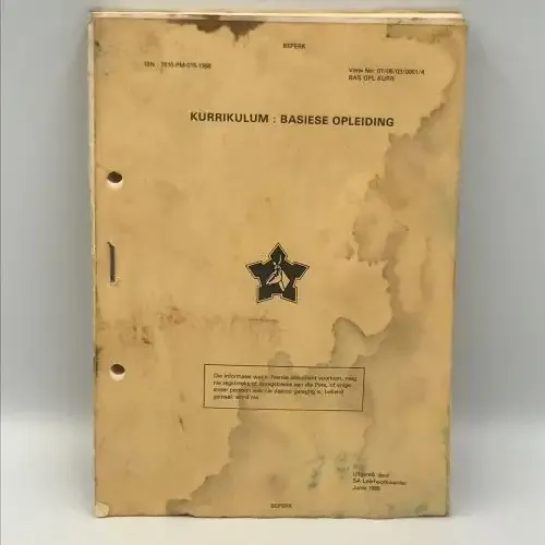 1985 SA Army Basic Training curriculum