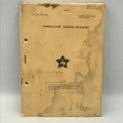 1985 SA Army Basic Training curriculum