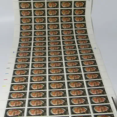 South Africa SACC 416 Totius - Full sheet of 4c stamps with shift in colour of RSA and 4c