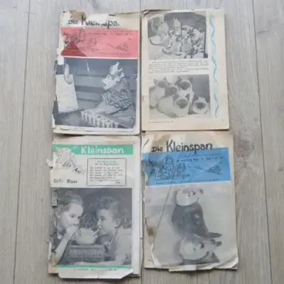 Lot of 13 well used books - Die Kleinspan 1958, 1959 and 1960 - some without covers