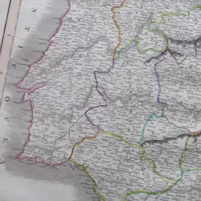 Original 1830`s map of Spain &amp; Portugal - published by W.H. Lizars, Edinburgh - 57 x 47cm