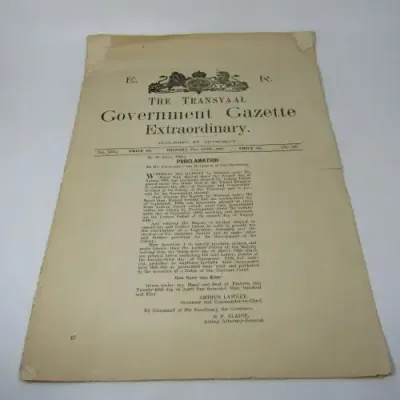 Extraordinary Transvaal Government Gazette dated 25 April 1905