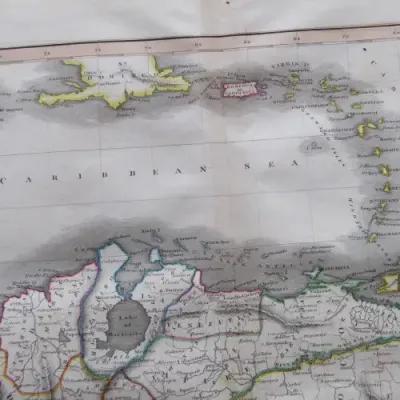 Original 1830`s map of Colombia &amp; Guayana - published by W. Lizars, Edinburgh - 57 x 47cm