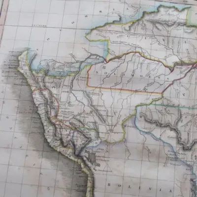 Original 1830`s map of Lower Peru, Brazil &amp; Paraguay - published by W. Lizars, Edinburgh