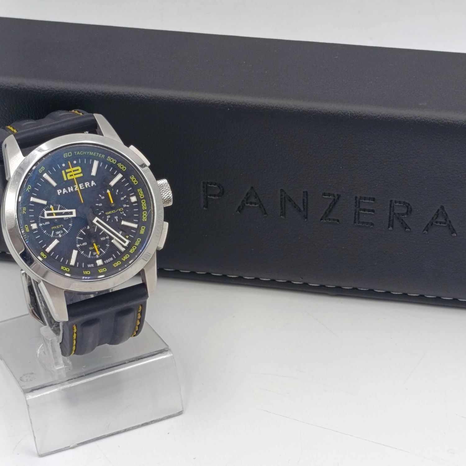 Panzera Flieger 45 Chronograph quartz mens watch in box - working - TM45C-01