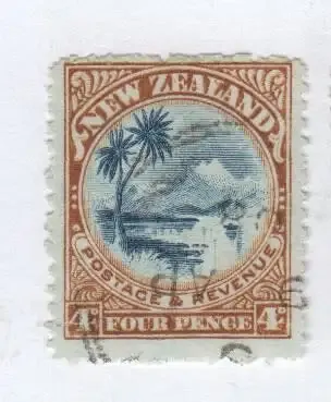 New Zealand S.G. 310 with reversed WMK - 1900 - 4d