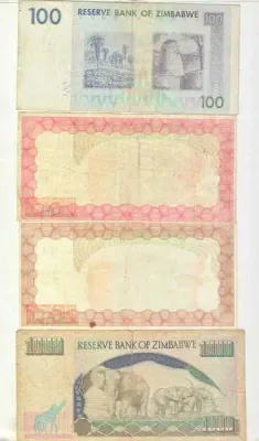 Lot of 25 banknotes including 1, 5, 10 and 20 billion dollar notes