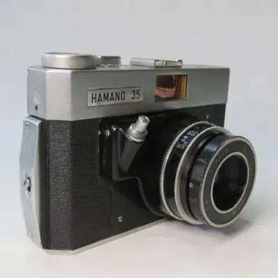 Hamano 35 Film camera with Tokinon 1:2.8 lens missing rewinder - In leather case
