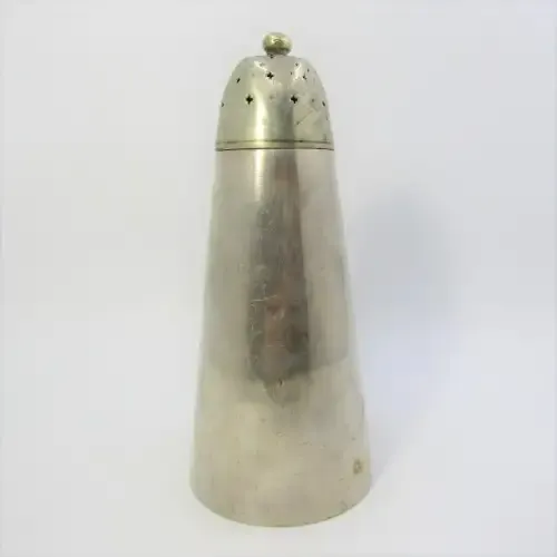 Vintage Walker and Hall silver plated sugar shaker with SA coat of arms emblem