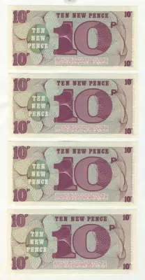 Lot of 8 6th series British Armed Forces 10 pence notes - uncirculated with consecutive numbers
