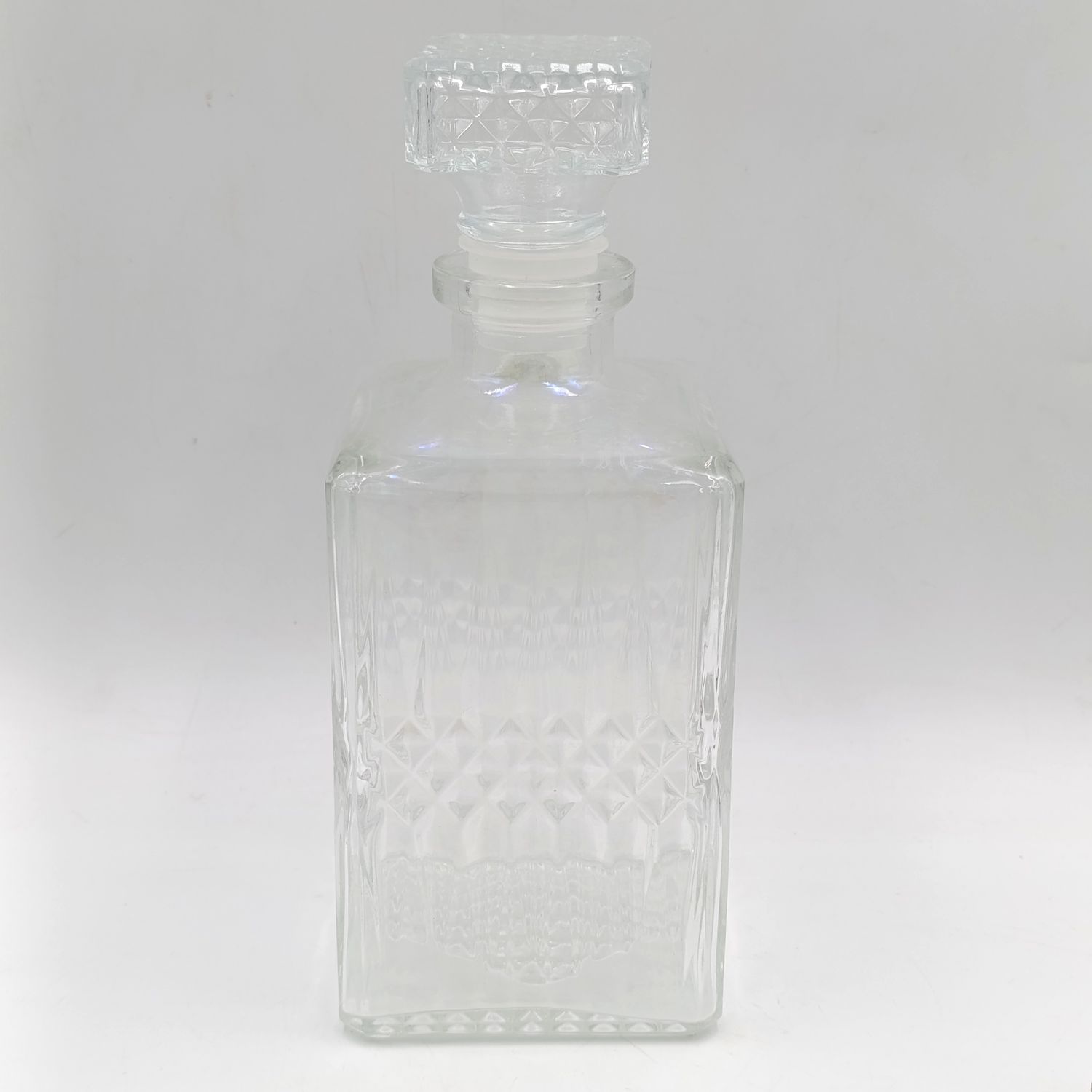 Vintage glass square decanter
