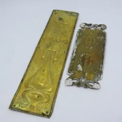 Vintage tinplate door decotations