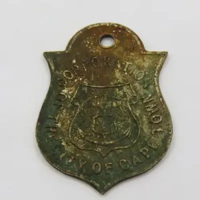 Dog license No. 4 for Cape Town 1914 Corporation of the City of Cape Town