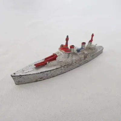 Vintage Tootsie toy die-cast battleship - Made in USA
