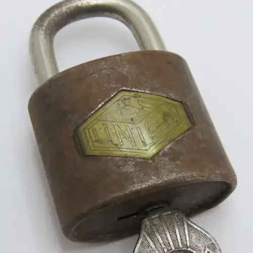 Vintage Union padlock with key