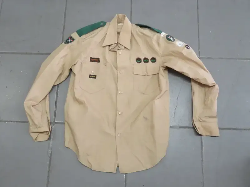 Vintage Voortrekkers shirt with badges-Armpit to armpit: 56cm, Armpit to cuff: 51, Back length: 72cm