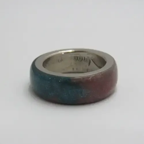 Colored Resin ring made from Australian coin - Year 2000 - Size N