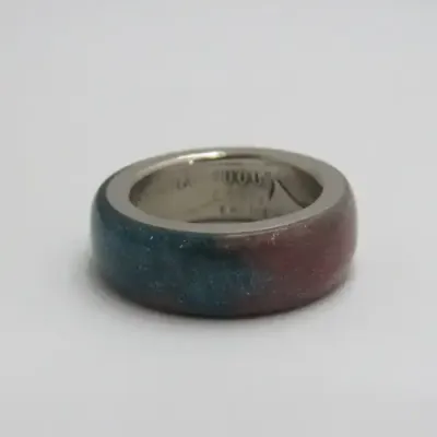 Colored Resin ring made from Australian coin - Year 2000 - Size N