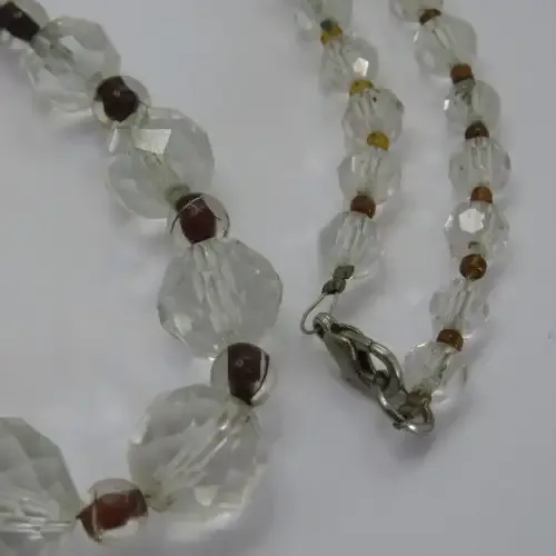 Vintage Crystal beads necklace - Length 29 cm (closed)