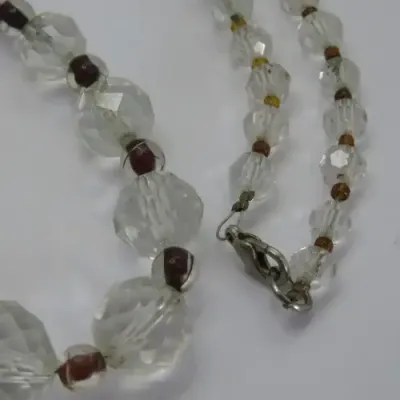 Vintage Crystal beads necklace - Length 29 cm (closed)