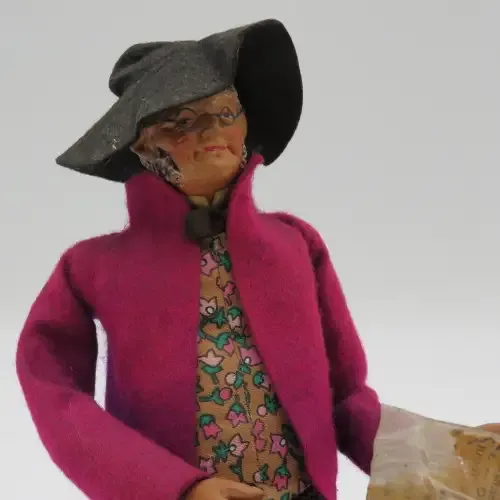 Vintage Composition doll figurine - Sit and reads newspaper - Box not included