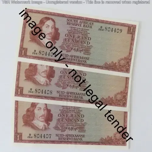 TW de Jongh 2nd issue 3 R1 notes with consecutive numbers uncirculated
