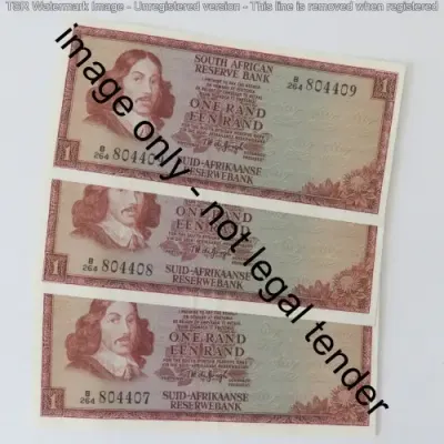 TW de Jongh 2nd issue 3 R1 notes with consecutive numbers uncirculated