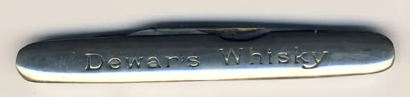Dewar`s Whiskey White Label knife - 8 cm long