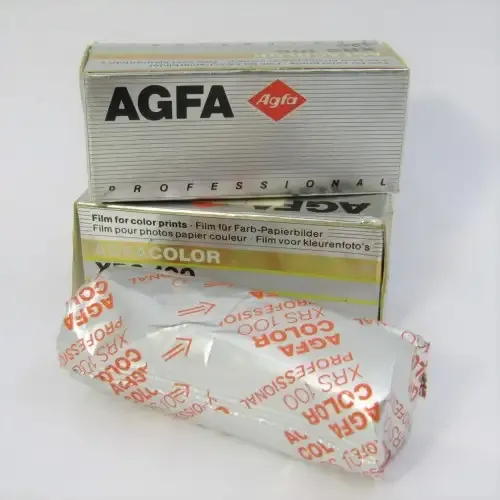 Pair of AGFA XRS 100 color films - expired but still sealed