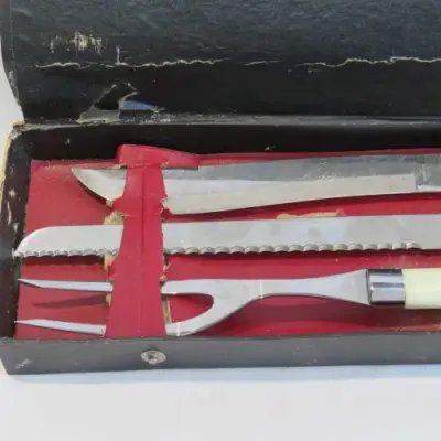 Vintage Stainless Steel carving set - Repaired - In box