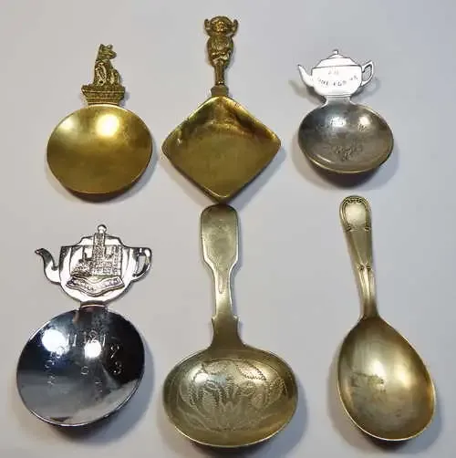 Lot of 6 vintage tea caddy spoons