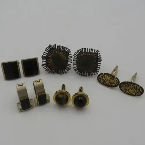 Lot of 5 pair of cufflinks - all vintage