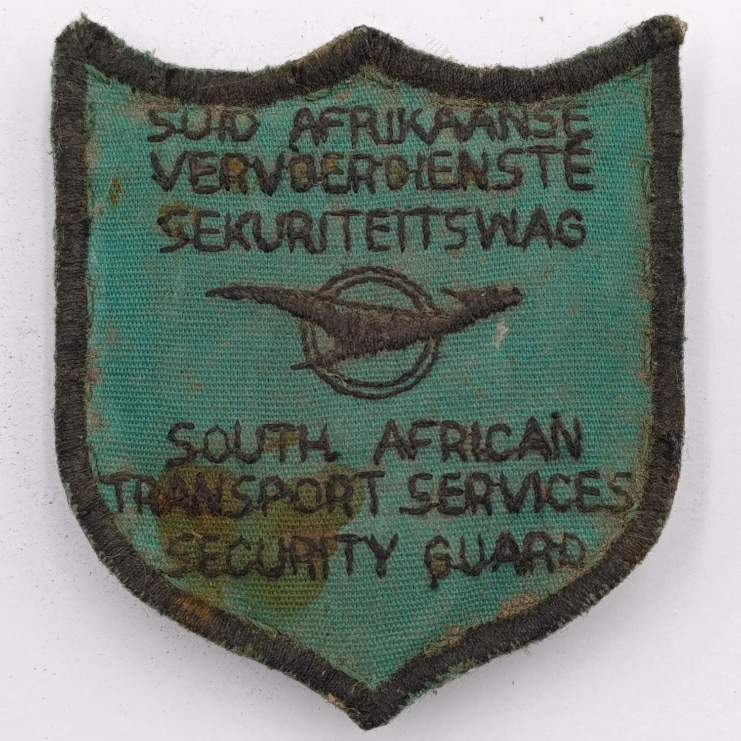Vintage South African Transport services security Guard flash - cloth