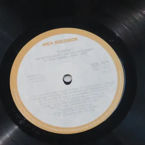 Vintage Vinyl Music Record LP 33 rpm EVITA Andrew Lloyd Webber 1977 MCA Records - NDL 35/6