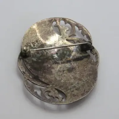 Vintage sterling silver SIAM Niello brooch - Weighs 8,3 g