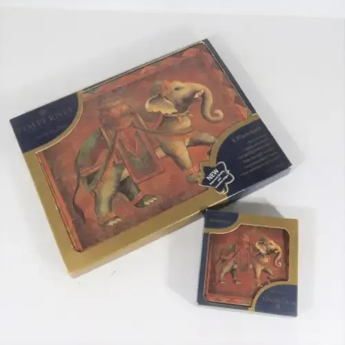 Pimpernel Premier Collection (elephant expression) Art for the Table 6 place mats and 6 coasters