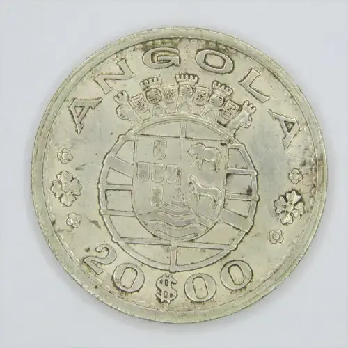 1952 Angola Silver 20 Escudos - AU