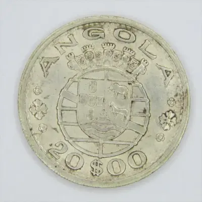 1952 Angola Silver 20 Escudos - AU
