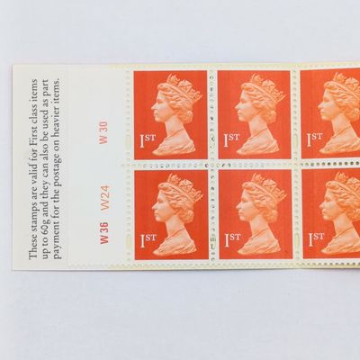 Vintage Royal Mail 10 First Class stamps booklet