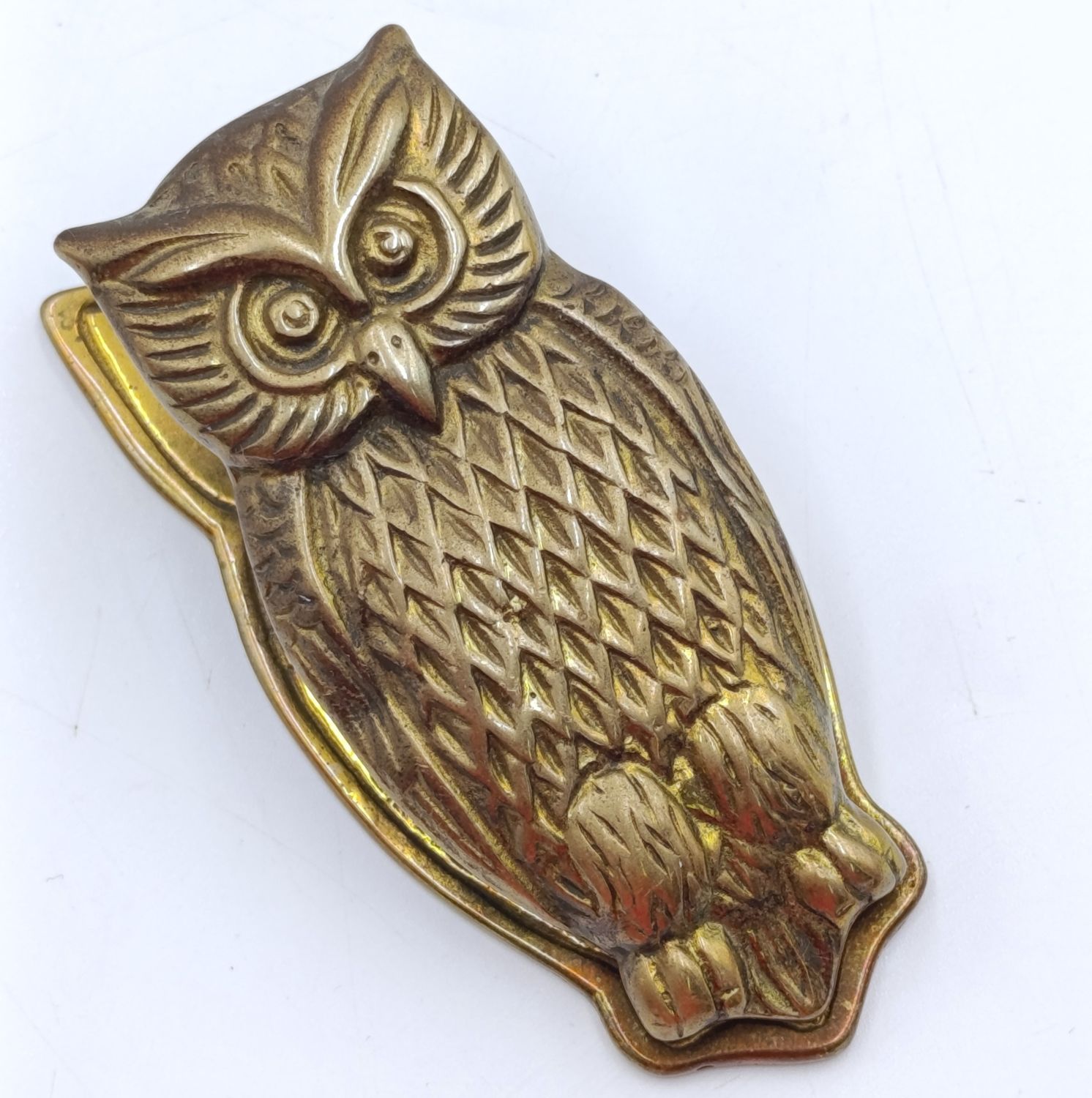 Vintage brass owl paper clip