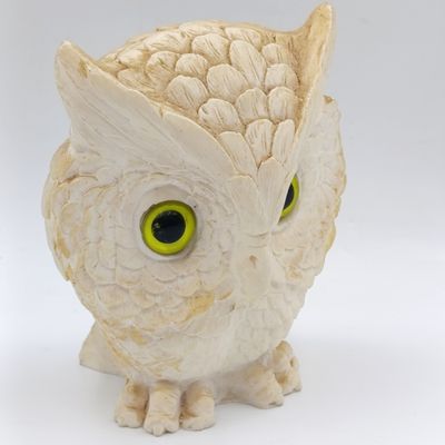 Beautiful white Stonelite owl figurine - Height 12cm