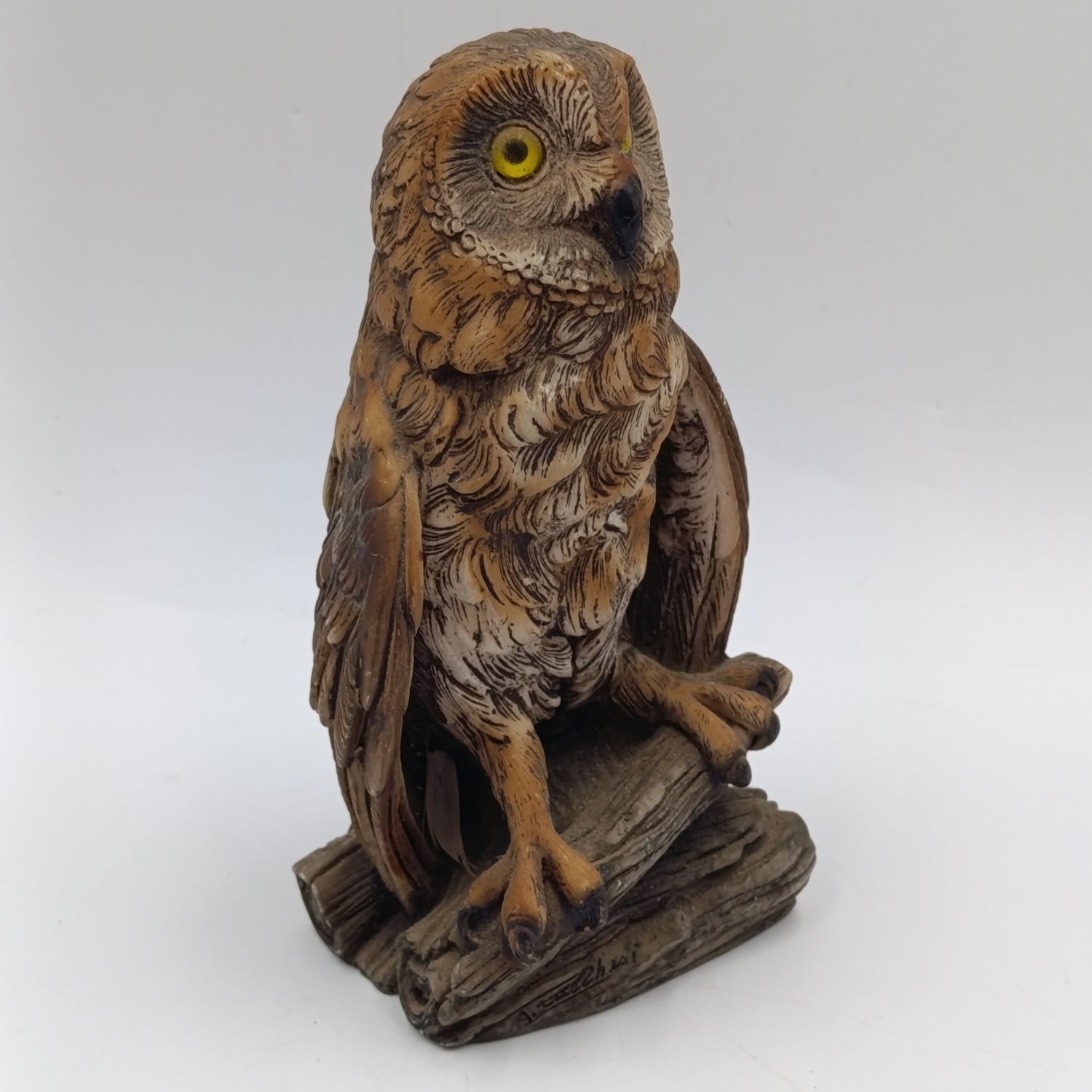 Handpainted resin owl figurine