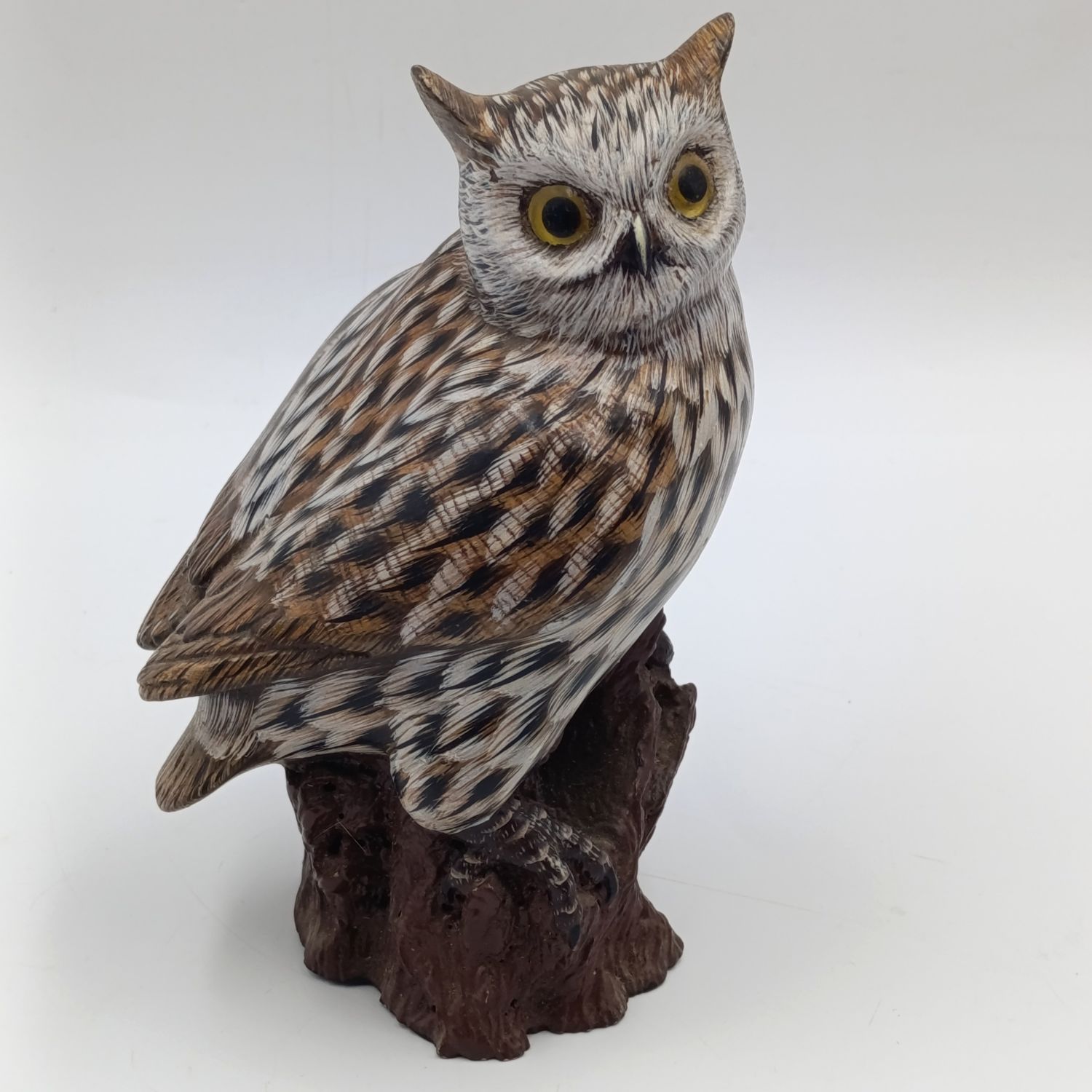 Handpainted resin owl figurine