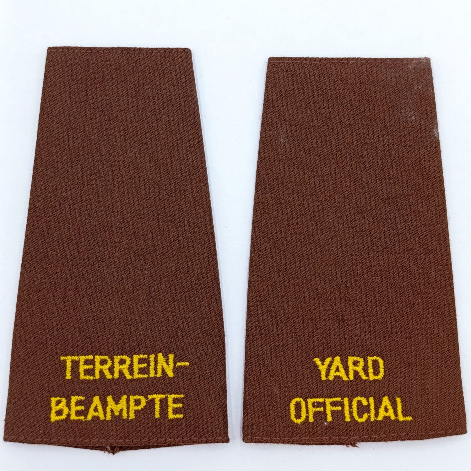 Pair of SA Railways Yard official rank epaulettes